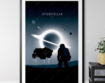 Interstellares Filmplakat | minimalistisches Poster | Aussenseiter Dekor | Wohnkultur | Wandkunst | Filmplakat