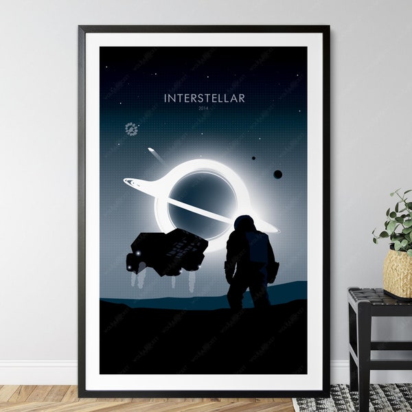 Interstellar film poster | minimalist poster | Geek decor  | Home Decor | Wall art | movie Poster