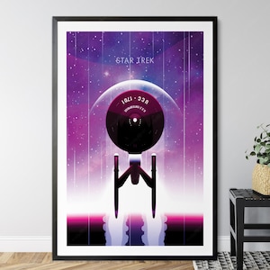 Impresión de póster de la película Star Trek, arte de pared, póster minimalista, póster de película