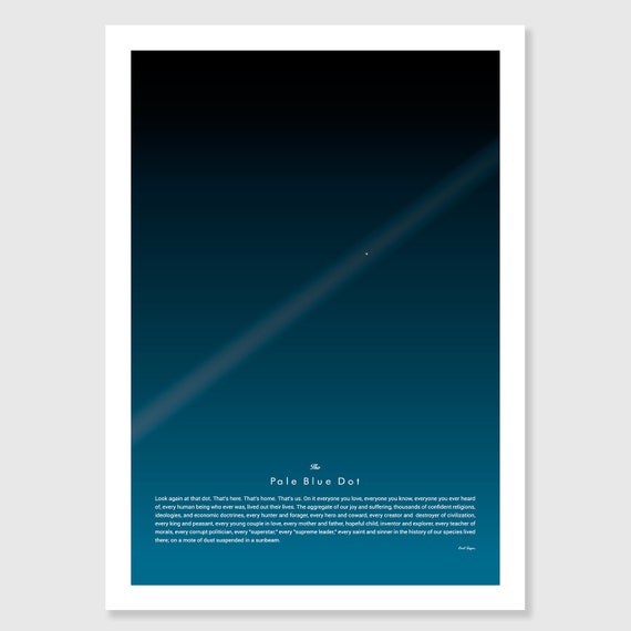 NASAs Pale Blue Dot from Voyager Canvas Box Art// Photo Print A4-A0