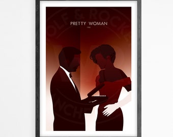 Pretty Woman Film Poster Druck, Wandkunst, Minimalistisches Plakat, Filmplakat