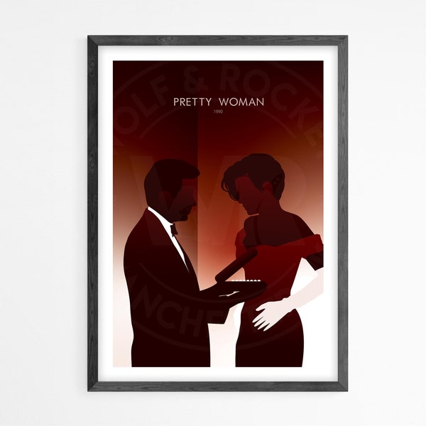 Pretty Woman Film Poster Druck, Wandkunst, Minimalistisches Plakat, Filmplakat