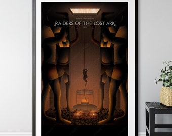 Indiana Jones Jäger des verlorenen Schatzes Filmplakat Druck, Wandkunst, minimalistisches Plakat, Filmplakat