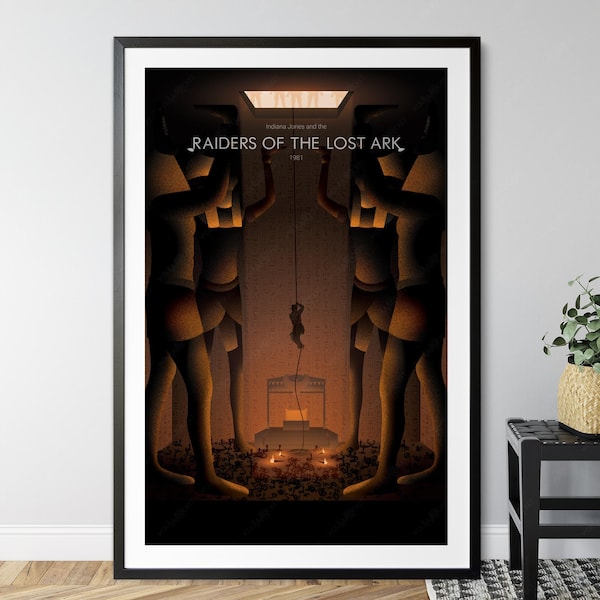 Indiana Jones Raiders Of The Lost Ark movie poster print, wall art, minimalist poster, film poster
