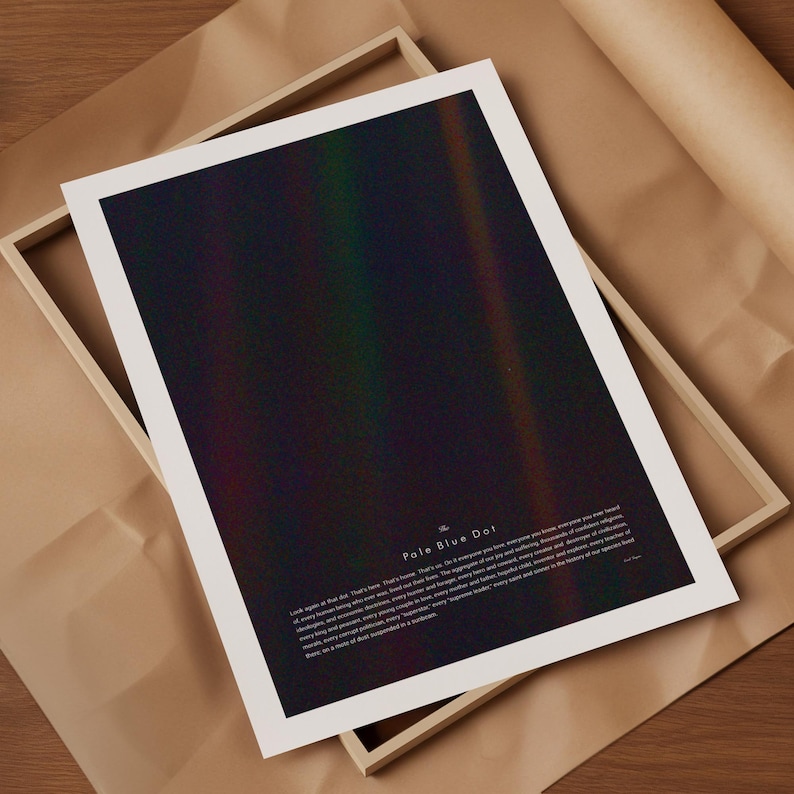 Carl Sagan The Pale Blue Dot Print, NASA Poster Druck, Inspiration Zitat, Astronomie Druck. Minimalistisches Poster, Kunst Bild 2