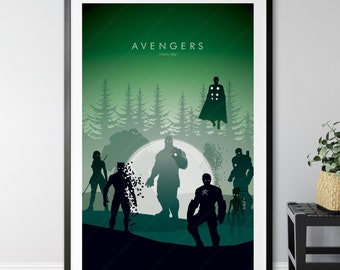 Marvel Avengers Infinity War Poster Druck, Filmposter, Wandkunst, minimalistisches Plakat, Filmplakat