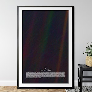Impresión de Carl Sagan The Pale Blue Dot, póster de la NASA, cita inspiradora, impresión de astronomía, póster minimalista, arte de pared