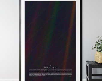 Carl Sagan The Pale Blue Dot Print, Impresión de póster de la NASA, Cita inspiradora, Impresión de astronomía. Cartel minimalista, arte de pared