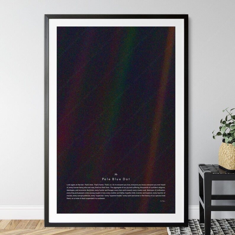 Carl Sagan The Pale Blue Dot Print, NASA Poster Print, Inspirational Quote, Astronomy print. Minimalist Poster, Wall Art image 1