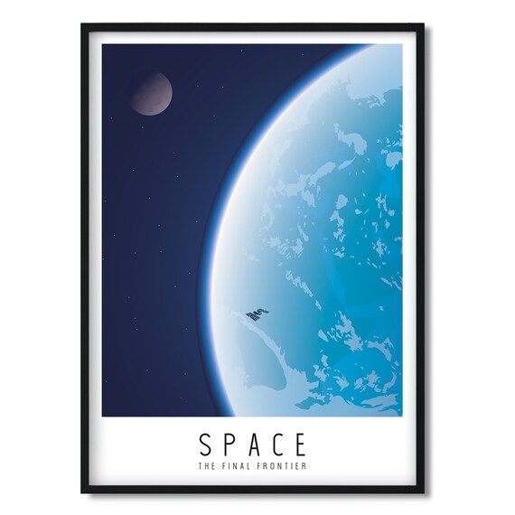 Space The Final Frontier Minimalist Poster Print Wall Decor Etsy