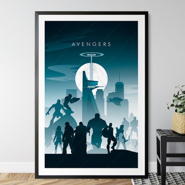 Marvel Avengers Poster Print, movie posters, wall art, minimalist poster, film poster