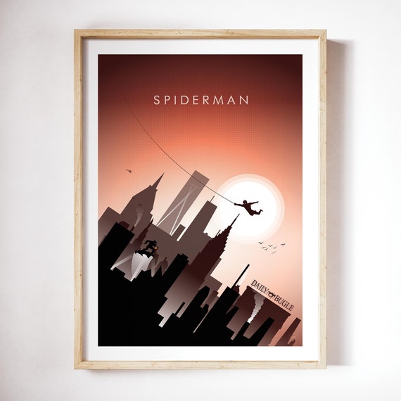 Spiderman Poster Print, Movie Posters, Wall Art, Minimalist Poster, Film  Poster 