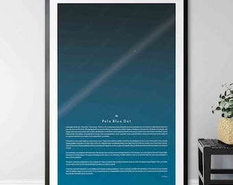 Carl Sagan The Pale Blue Dot Print Quote Poster Print, Full Quote, Inspirational Quote, Astronomy print. Minimalist Poster, Wall Art