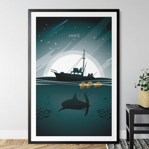 Jaws poster | minimalist poster | Geek decor  | Home Decor | Wall art | movie Poster