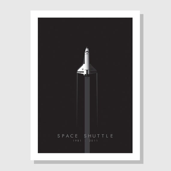 NASA Space Shuttle Minimalist Poster Print Space Art Print. | Etsy