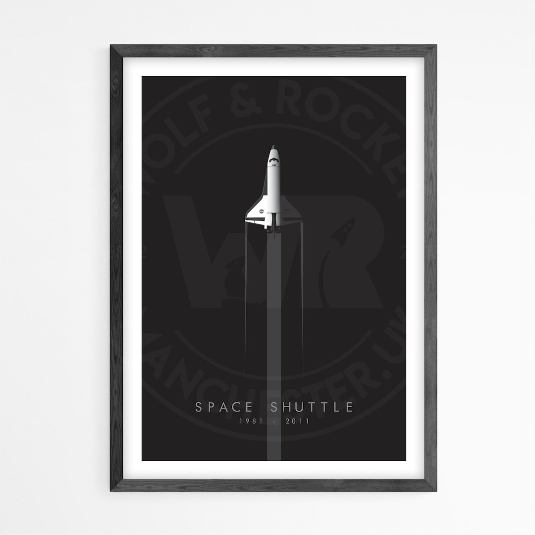 NASA, Space Shuttle, Minimalist Poster Print, Space Art Print. Outer ...