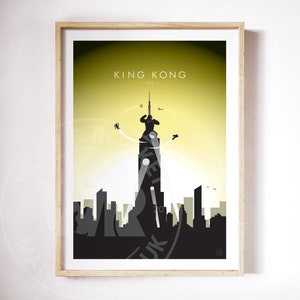 Cartel de King Kong / cartel minimalista / Decoración geek / Decoración del hogar / Arte de la pared / cartel de la película