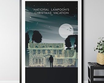 National Lampoons Christmastropfen Filmplakatdruck, Wandkunst, minimalistisches Plakat, Filmplakat