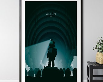 Alien Filmplakat | minimalistisches Poster | | Wohnkultur | Wandkunst | Filmplakat