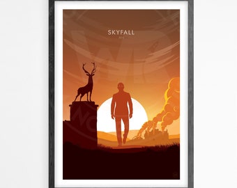 Skyfall, James Bond | minimalistisches Poster | Aussenseiter Dekor | Wohnkultur | Wandkunst | Filmplakat