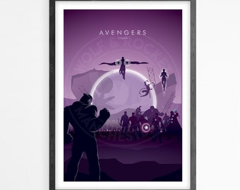 Marvel Avengers Endgame Poster Druck, Filmposter, Wandkunst, minimalistisches Plakat, Filmplakat