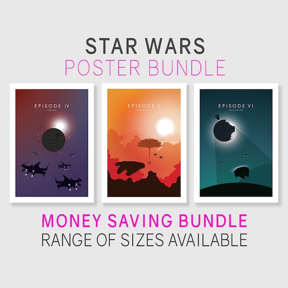 Star Wars Poster Bundle Minimalist Poster Geek Decor Etsy