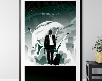 John Wick Filmplakat | minimalistisches Poster | | Wohnkultur | Wandkunst | Filmplakat