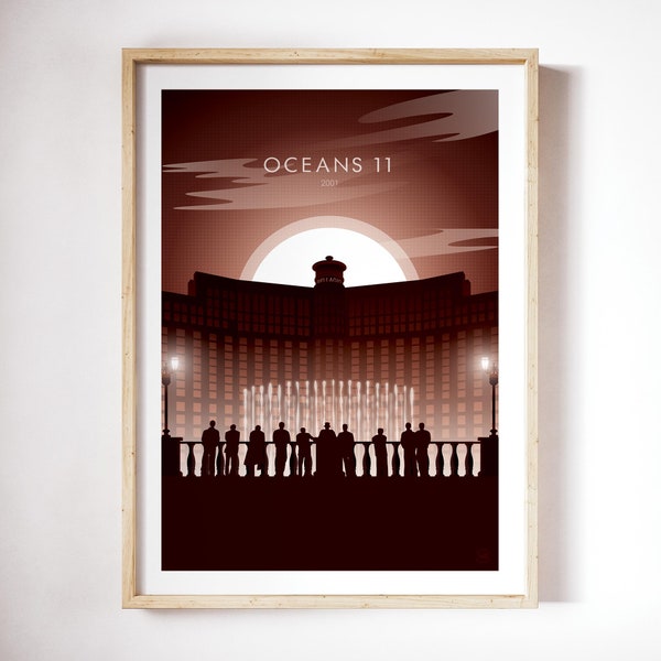 Océans 11 | affiche minimaliste | Décoration geek | Décoration d'intérieur | Art mural | affiche de film