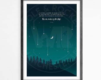 Carl Sagan - We Are Made Of Star Stuff, Inspirational Quote, Poster Print, Wall Decor Poster. Minimalist Poster, Wall Art