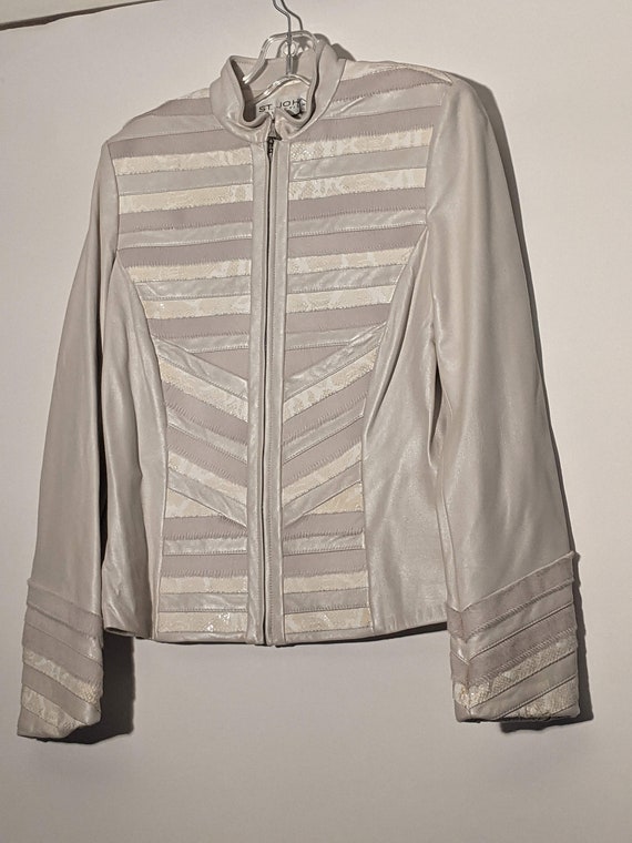 St. John - Vintage White Leather Jacket - image 2