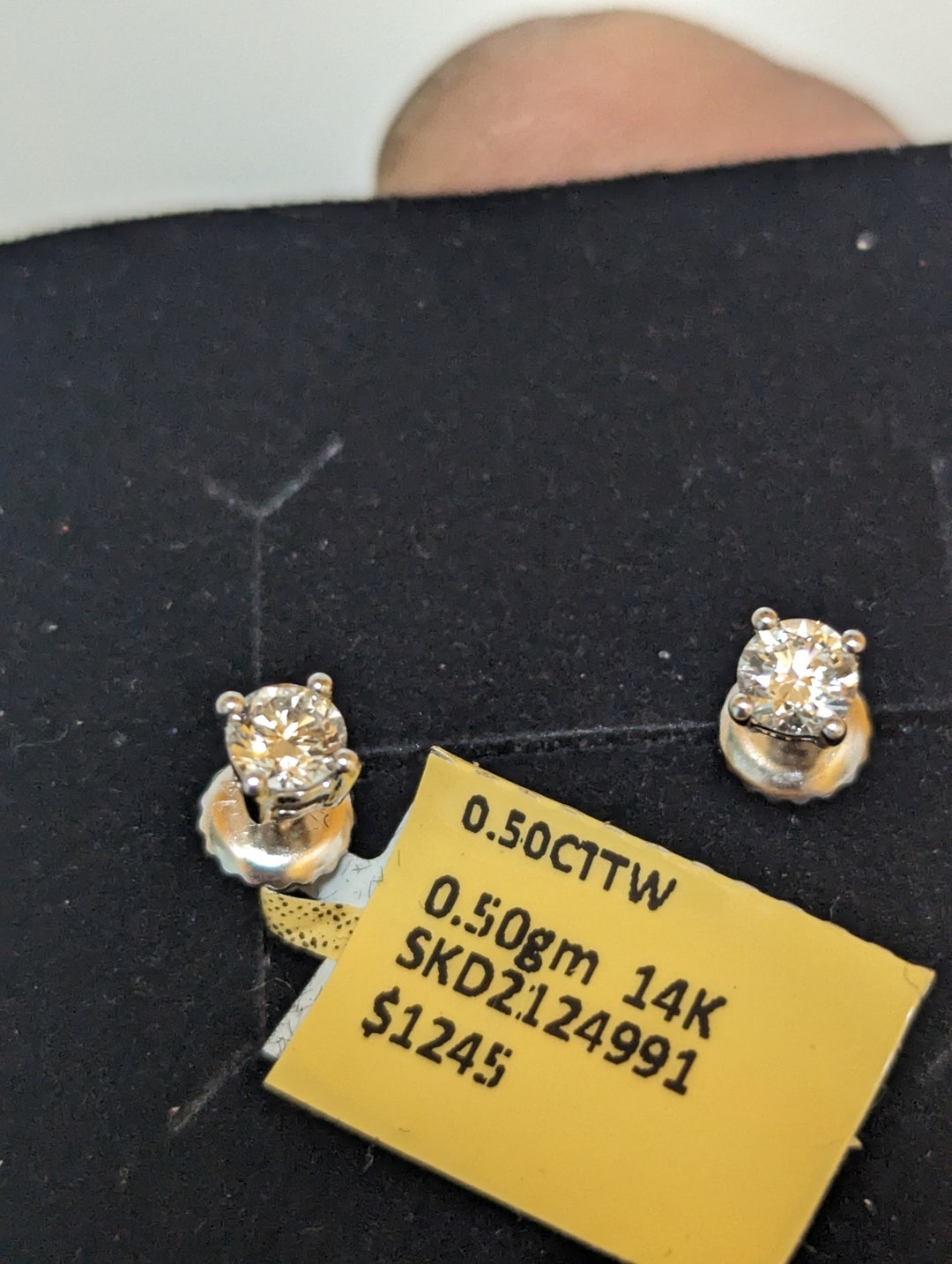 0.50 Carat Diamond Stud Earrings 14k White Gold Lab Grown Diamond