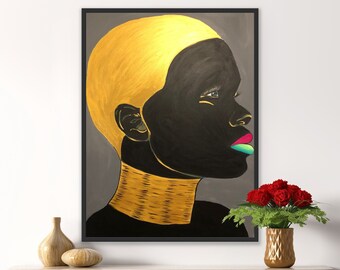 Mensch - Original by Tasha Felder | Afrikanische Leinwand Kunst / Internationaler Frauentag Kunst / Handgemalte Große Wandkunst / Kostenloser Versand