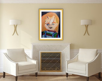 Chucky - Original by Tasha Felder | Fan Art / Horror Art / Leinwand Kunst / Große Wandkunst / Home Art / Kostenloser Versand