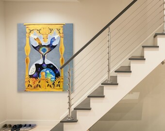 Unendlich - Original by Tasha Felder | Vintage Sanduhr / Handbemalt / Dekor Leinwand Kunst / Große Wandkunst / Hauskunst / Kostenloser Versand