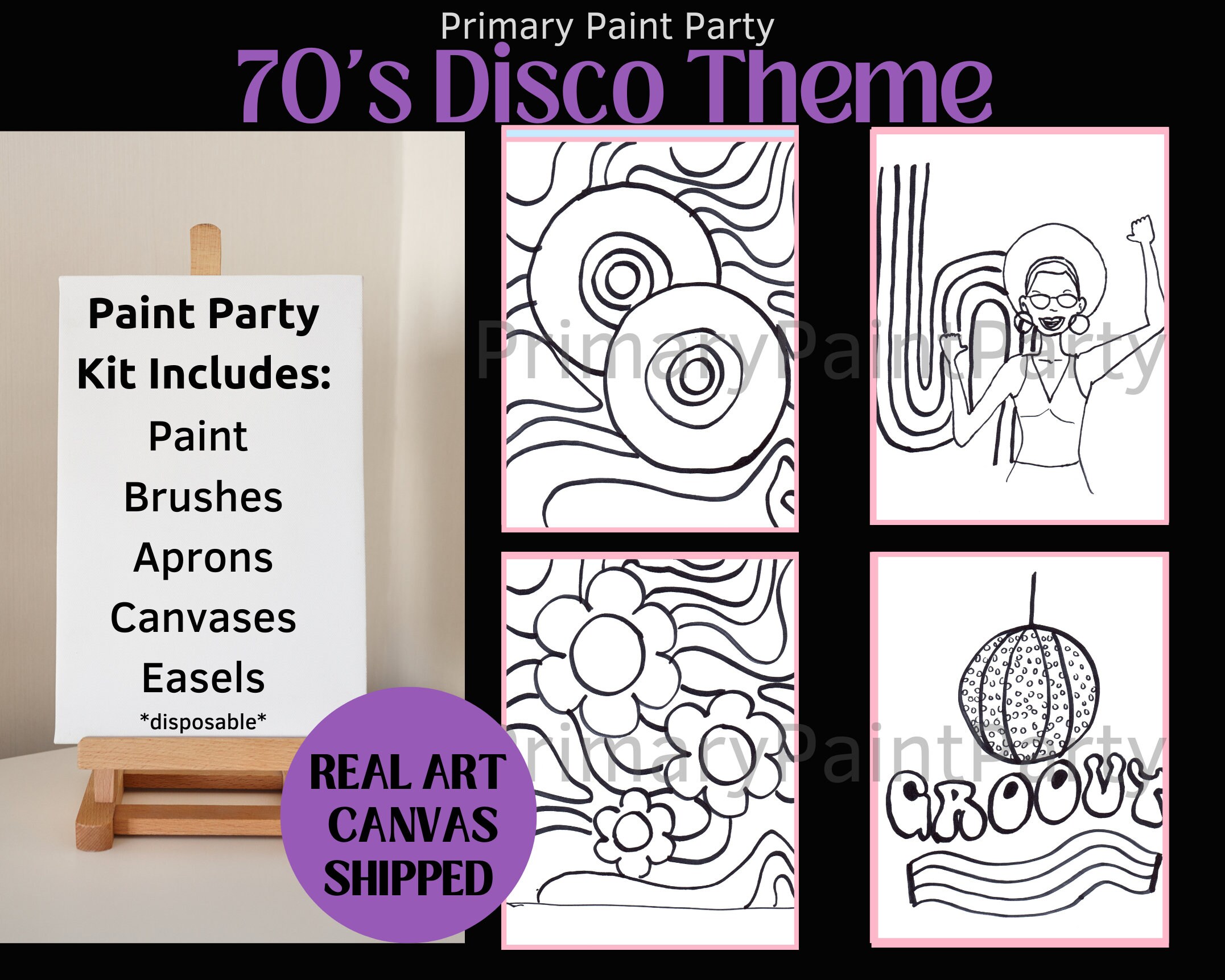 Paint Party Favors, Art Party Favors, Painting Party Favor, Kids Art Party,  Kids Paint Party, Paint Supplies, Paint Party Kit, Art Favor Tag 