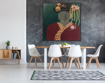 Mineko - Tirage d’art par Tasha Felder |  Geisha Art / Grand Art Mural / Home Office Art / Énorme Vente d’Art / Expédition rapide