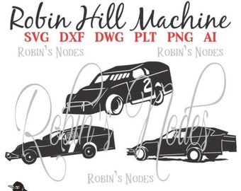 Modified Race Car Set of 3 ~ vector for Cricut and laser  ~  Digital Download ~ AI DXF eps pdf plt png svg~ cut ready racecar dirt track