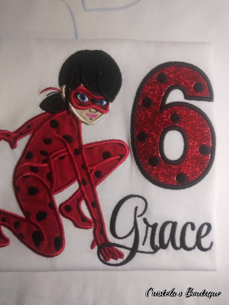Ladybug Miraculous Embroidery shirt Birthday Miraculous shirt | Etsy