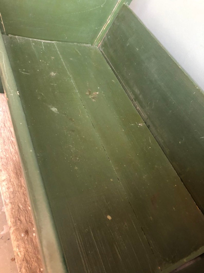 Old Dutch green wooden hinelopen painted crib