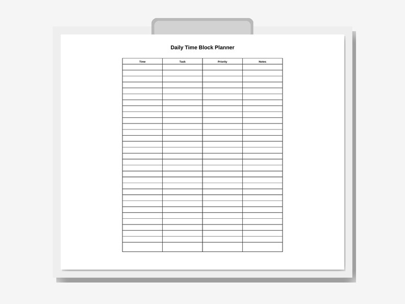 Daily Time Block Planner Printable | Full Page PDF | Schedule ...