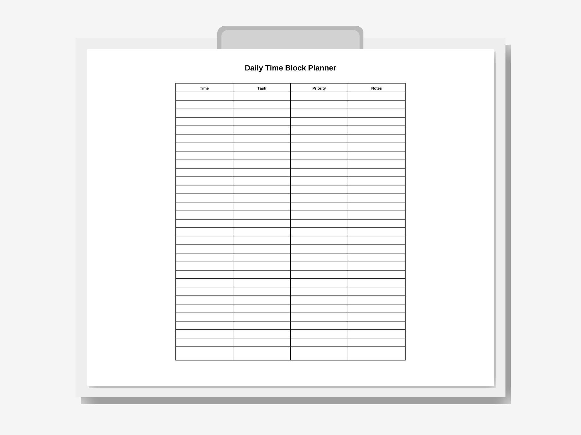 Daily Time Block Planner Printable | Full Page PDF | Schedule ...