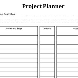 Project Planner, Science Fair Project, Project Tracker, Task Tracker, Deadlines, Office/Home/School