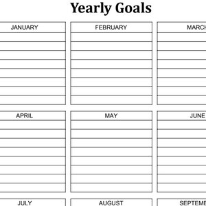 4 Page Yearly Goals, Planner, Yearly Plans, Home and Office, Yearly Progress, Setting Goals, Planner
