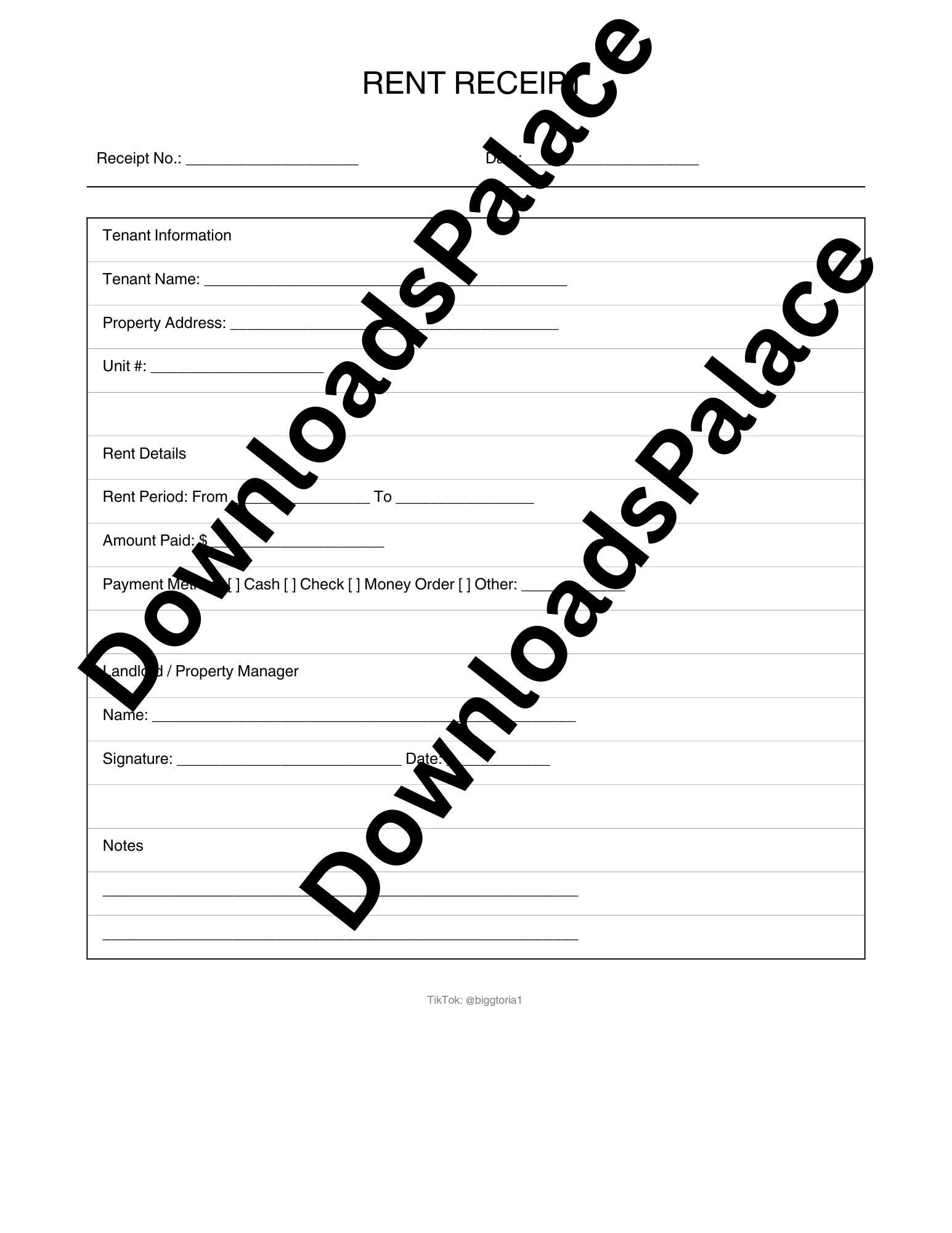 Simple Rent. Report Rent Receipt Template for Landlords & Tenants | Simple Rental Payment ...
