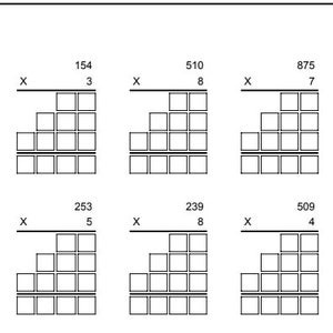 Multiplication Practice Sheet with Answer Key, Math, School, Learning, Time Tables,  200 questions - 3 digit multiplication 16 Pages