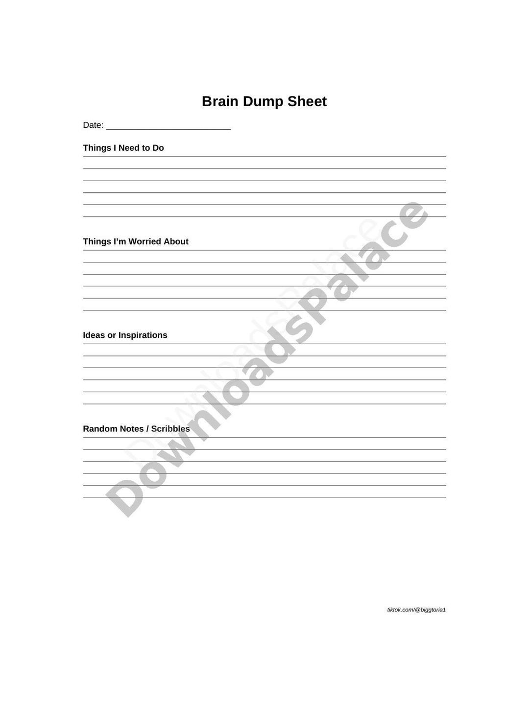 Brain Dump Printable | Mental Clarity Worksheet | Overwhelm Organizer ...