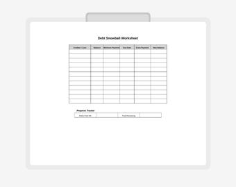 Debt Snowball Worksheet Printable | Debt Payoff Tracker | Financial Planner PDF | Budget & Money Management | Instant Download