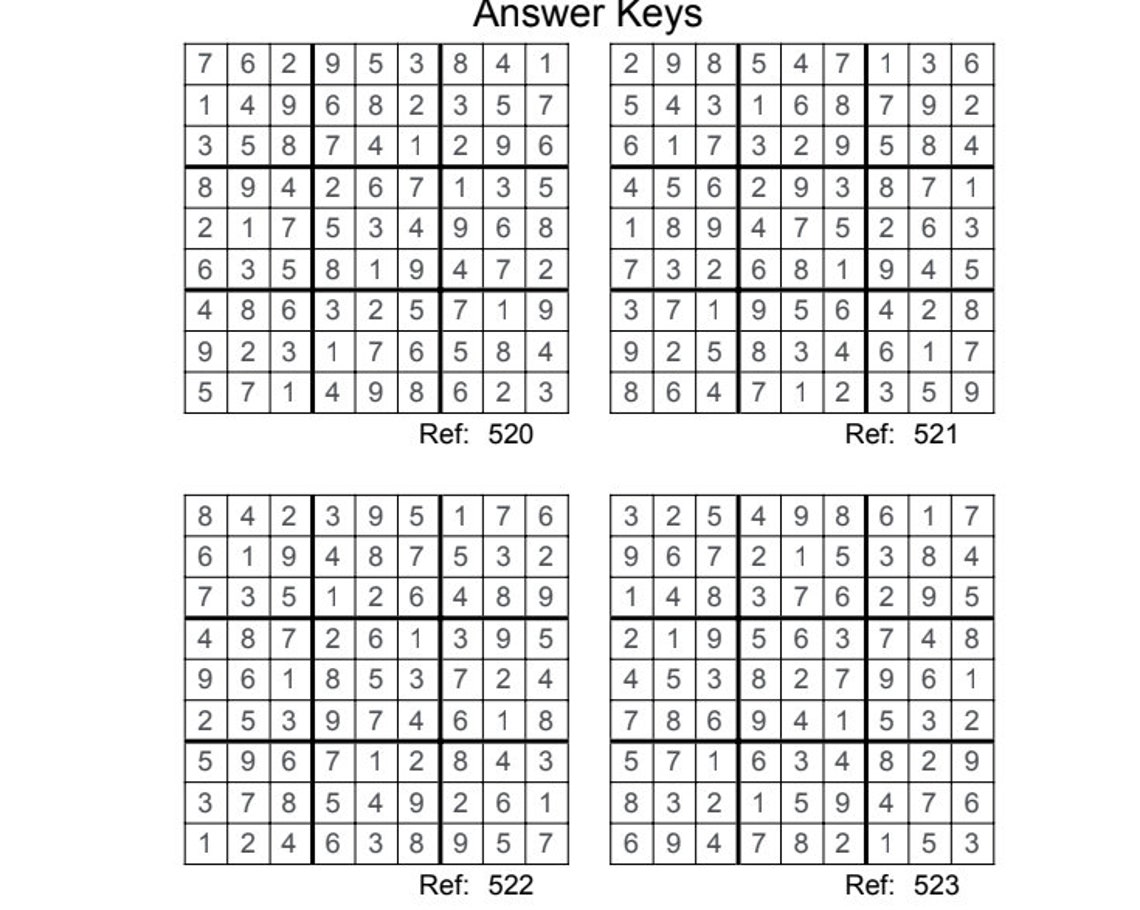 Unique 100 Sudoku Puzzles With Answer Keys, Improve Your Memory and