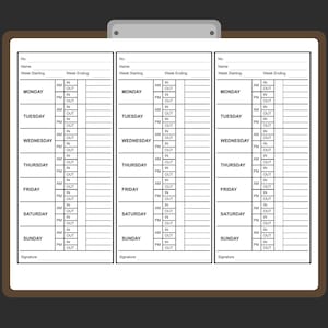 Time Card, Biweekly Time sheet Cards,  Work Log, Hours Worked Log, Employee Time Card, Time Tracker, Time Log, Weekly Time Card