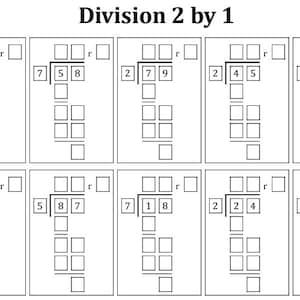 Division with 2 numbers and a remainder,  320 Problems to Solve, Division Practice, Math